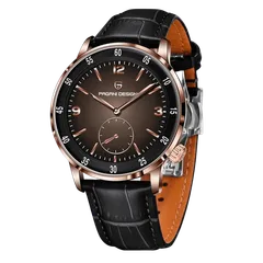 Pagani Design PD-1790 with brown gradient dial in rose-gold-tone case on black leather strap