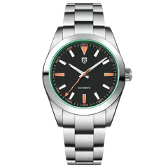 Pagani Design PD-1733 with black dial, orange accents and green ring around the dial