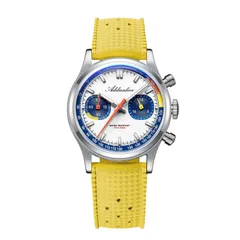 Addiesdive AD2529 with white dial, dark blue sub-dials and yellow FKM strap