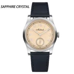 Militado ML01 (Sapphire) with Grained Salmon small-seconds dial on leather strap