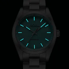 Addies AW25903 lume shot, hands and markers glowing blue