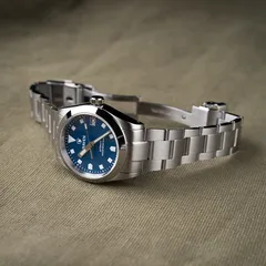 Raven 36mm Field, blue dial, oyster bracelet and clasp
