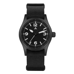 Militado ML05 (VH31) in black PVD with black 3-6-9-12 dial on black nylon strap
