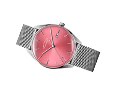 ELKA D06-1001, sunbrushed baby pink dial, on Milanese mesh