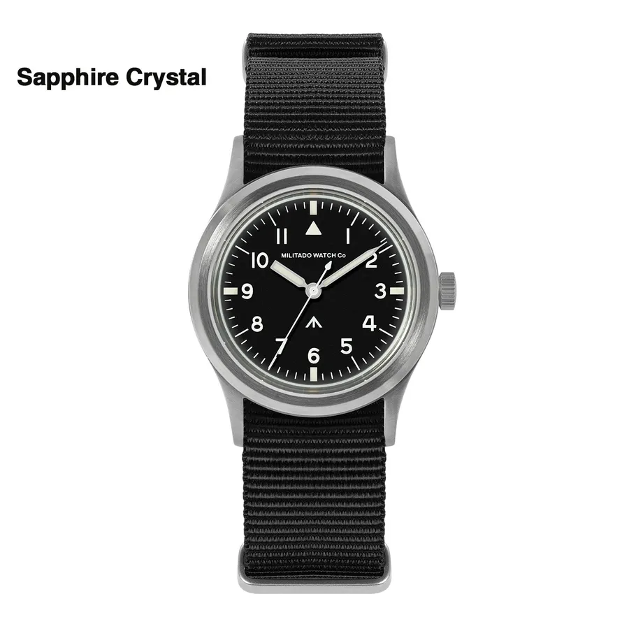 Militado ML14 V2 (VH31, Sapphire), BGW9 dial, on black nylon strap