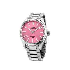 Wise Adamascus AD980 in 904L steel, pink sunray dial without date, on 904L bracelet