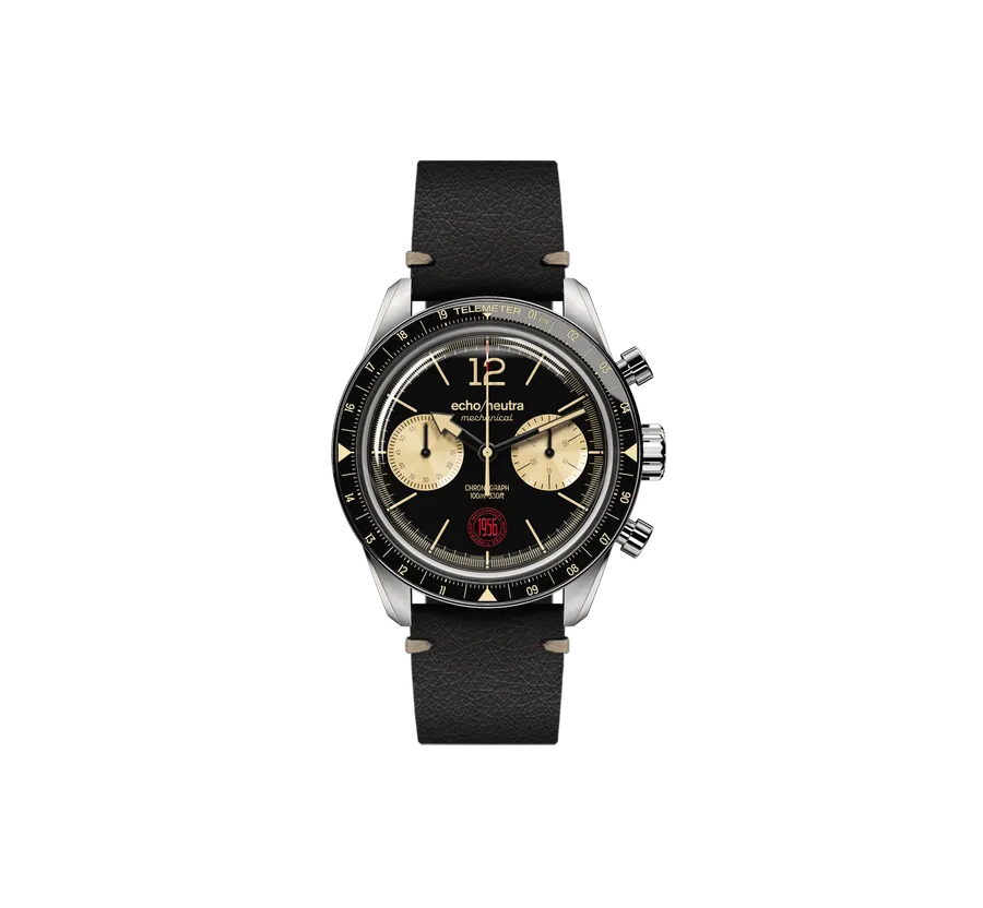 echo/neutra 1956 Chrono with black dial and cream sub-dials