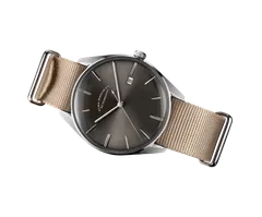 ELKA D03-0901, sunbrushed grey dial, on beige NATO strap