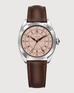 Héron Mirabel GMT Cigar Club, smoked-salmon dial