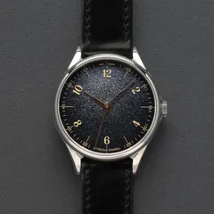 anOrdain Model 1 38mm Payne's Grey Fumé, vitreous enamel dial, on black shell cordovan strap