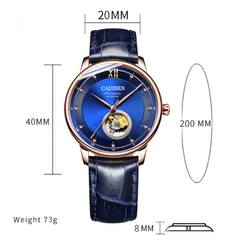 Cadisen C8140M dimension drawing (40mm, 8mm thick, 20mm strap, 73g)