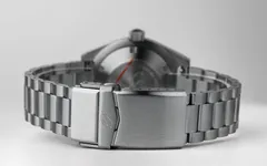 Push-button clasp with signed security clip on the Precista Royal Navy Diver PRS-82 bracelet