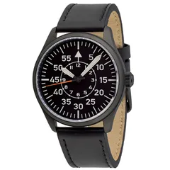 Islander Aviator Automatic in black DLC with black Type-B dial and orange seconds hand