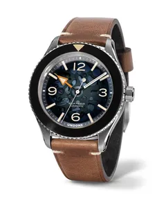 Undone Basecamp Labcraft three-quarter view on a brown leather strap