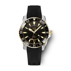 Wise Adamascus ADX101YG True GMT 18K Gold Cap on the X1 black FKM rubber strap