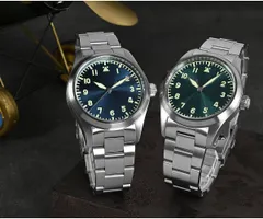 San Martin SN030-G in blue and green on steel bracelets