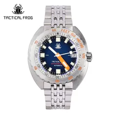 Tactical Frog Sub 300T V2 with dark blue dial on steel bracelet