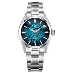 AddiesKIN K003 with teal green ice-crack textured dial