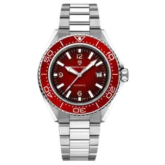 Pagani Design PD-YS034 with red dial and red bezel on steel bracelet