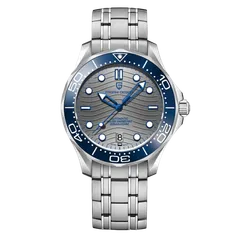 Pagani Design PD-1685 with grey wave dial and blue bezel on steel bracelet