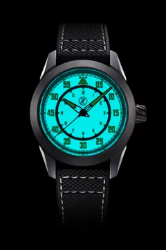Zelos Eagle 2 Ti Arctic lume shot, fully lumed dial