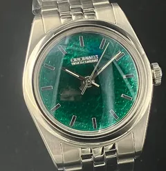 Cincinnati Watch Company Enamel over Hammered Finish, teal green, second view