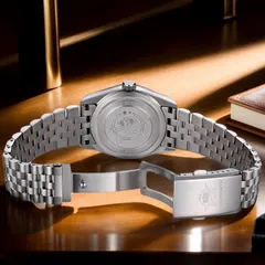 Addiesdive AD2512 caseback and signed push-button fold-over clasp with micro-adjust holes