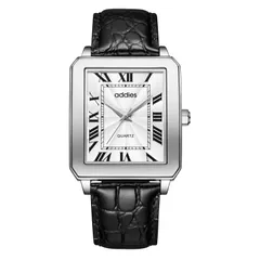 Addies RM05 with white dial and Roman numerals on a black leather strap