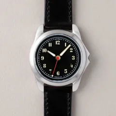 anOrdain Model 2 36mm Porcelain, black glazed porcelain dial with gold-plated hands and red seconds hand, on black shell cordovan strap