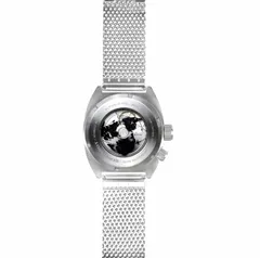 Bernhardt Retro World Timer sapphire caseback with world map print