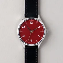 anOrdain Model 1 35mm Oxblood, vitreous enamel dial, on black shell cordovan strap