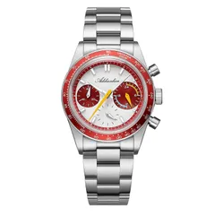 Addiesdive AD2539 with white dial, red sub-dials and red bezel