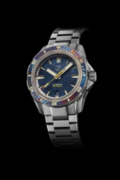 Zelos Swordfish Ti 42mm (2020), blue meteorite dial with Ti-Damascus bezel insert