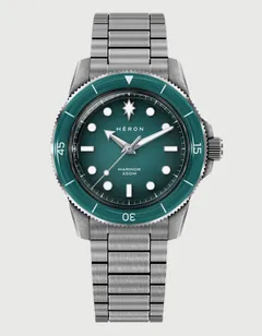 Héron Marinor Menthol Green ref. 3005-A on steel bracelet