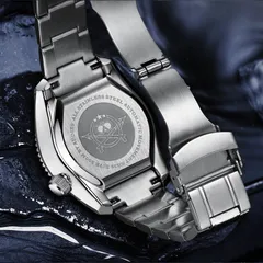 Addiesdive H7 solid caseback engraved "All stainless steel automatic movement NH35 Dive 300M by Addies" and fold-over clasp with safety lock