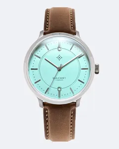 Beaucroft Signature with Seafoam Green dial on tan leather strap