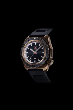 Zelos Hammerhead 1000m Diver in bronze, black dial, black stealth ceramic bezel