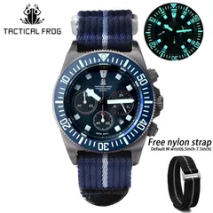 Tactical Frog Titanium FX-Diving Chronograph with blue dial on blue and white nylon strap