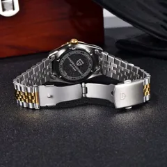Pagani Design PD-1794M signed fold-over clasp on two-tone Jubilee-style bracelet