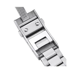 Traska quick-adjust clasp opened, showing the internal PUSH button