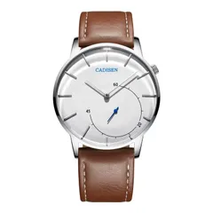 Cadisen C2029 with white dial on a brown leather strap