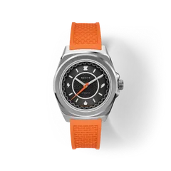 Bravur x Zwift on the orange FKM rubber strap