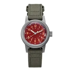 Thorn G11 (SHY043) with red dial on an olive canvas strap