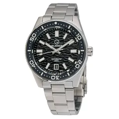 Islander Northport Hi-Beat with black ripple dial and black ceramic bezel on 3-link bracelet