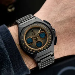 Isotope Chronograph Moonshot Terra Maris, brown dial with blue sub-dial discs