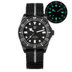 Watchdives EXD-40 black titanium case with white markers