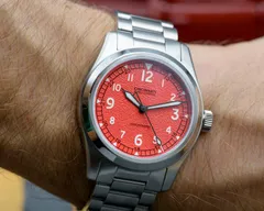Cincinnati Watch Company Cincinnatus Field Automatic, red grainy dial, on the wrist