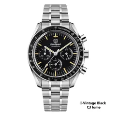 Watchdives WD1863 Vintage Black dial with C3 lume