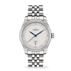DuFrane Waterloo, steel case, white linen dial