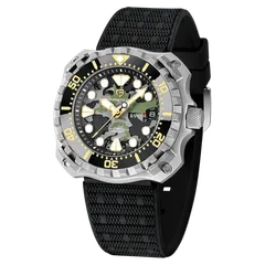 Pagani Design PD-YN009 with steel case and green camouflage dial on black strap